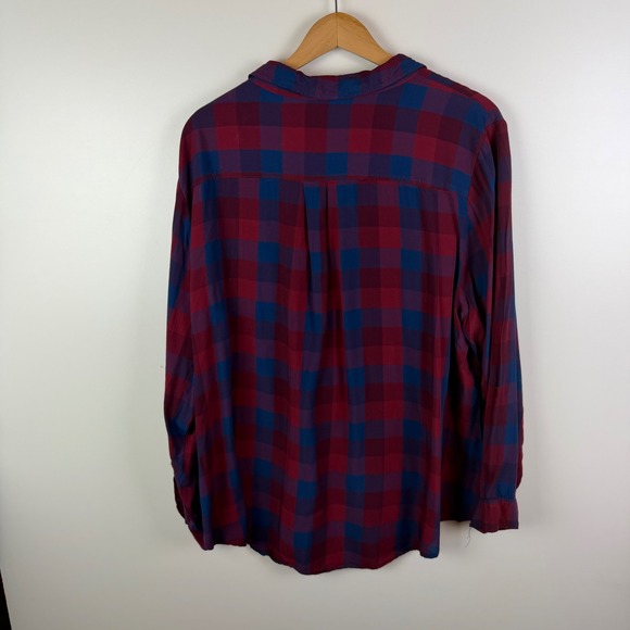 Cato Est 1946 Plaid Button Up Shirt Size 26/28W Lightweight Grunge Relaxed Fall - Picture 4 of 9